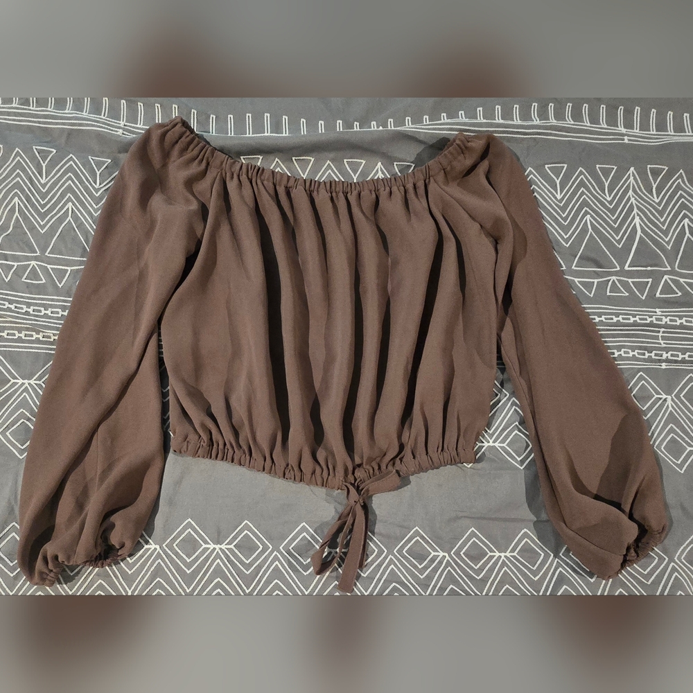 Wilfred Eleanora Puff Sleeve Blouse Mocha Brown Size XS